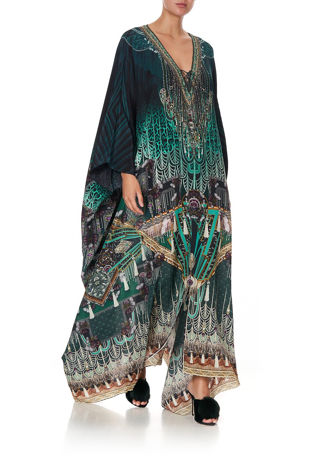 SPLIT HEM LACE UP KAFTAN FITZGERALDS FLAPPER