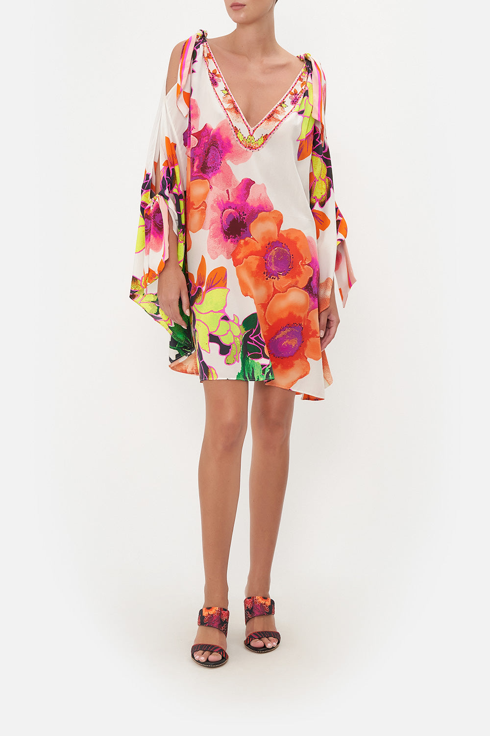 SCARF TIE SHORT KAFTAN PRETTY AS A POPPY