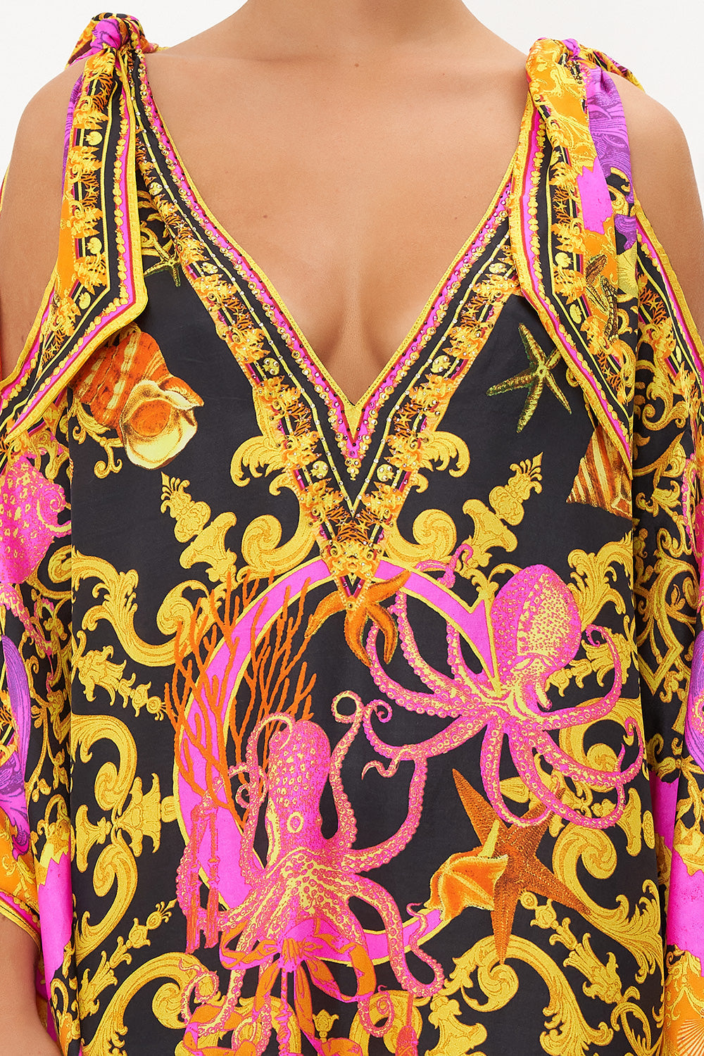 SCARF TIE SHORT KAFTAN OCTOPIA