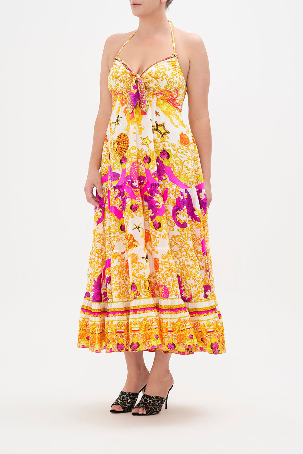 TIE FRONT TIERED DRESS SQUID SQUAD