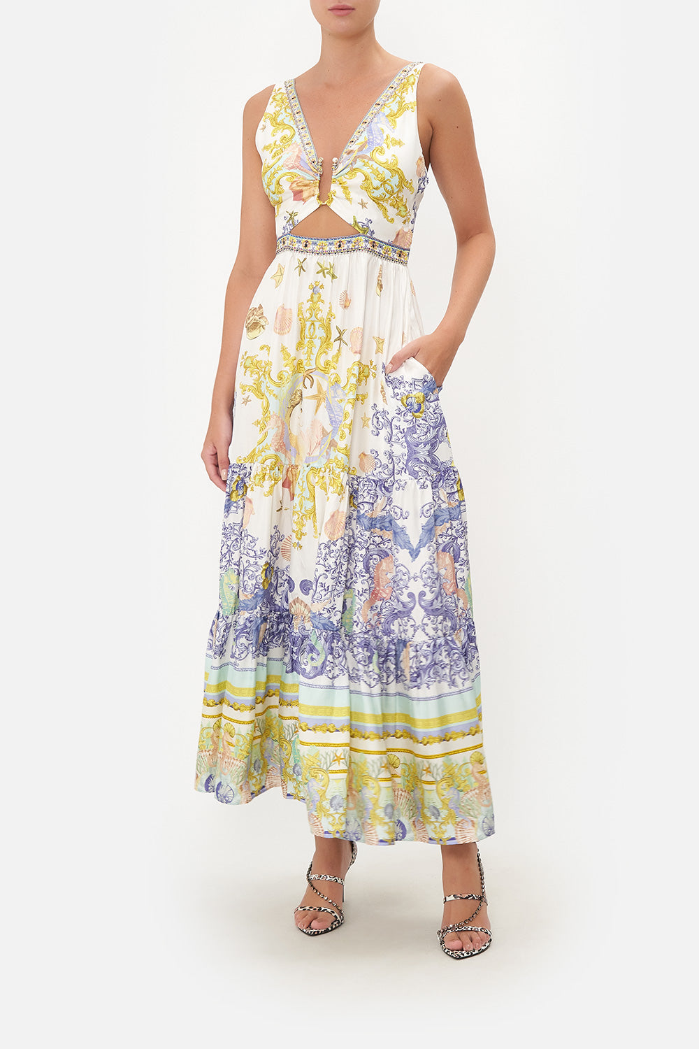 V NECK CUT OUT DRESS STAR OF THE SEA