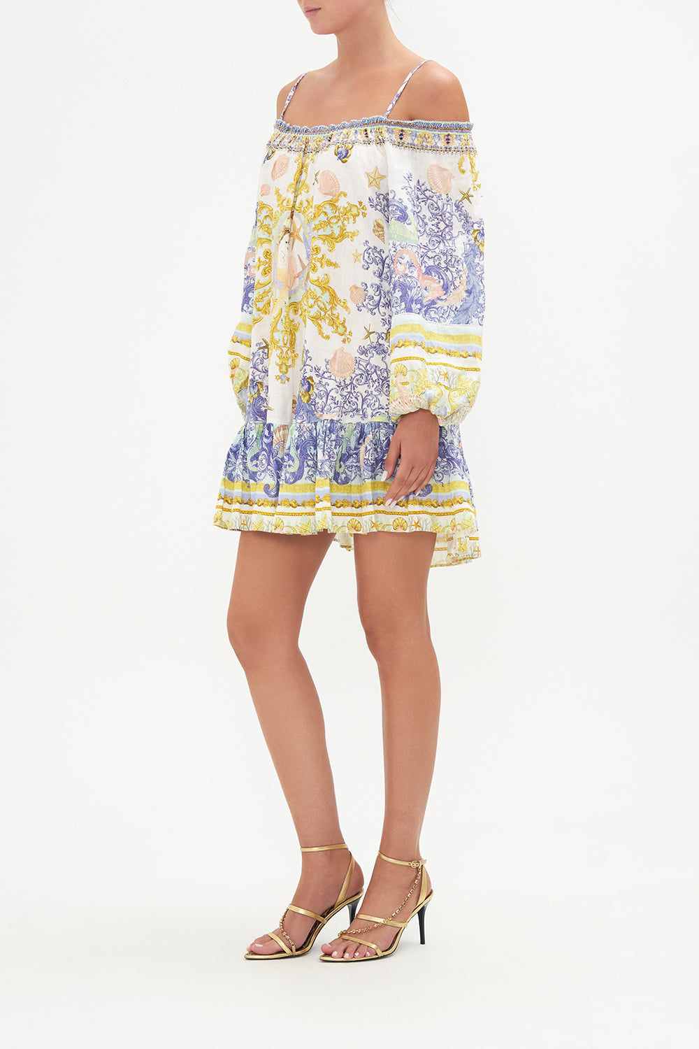 OFF SHOULDER DRESS WITH STRAPS STAR OF THE SEA