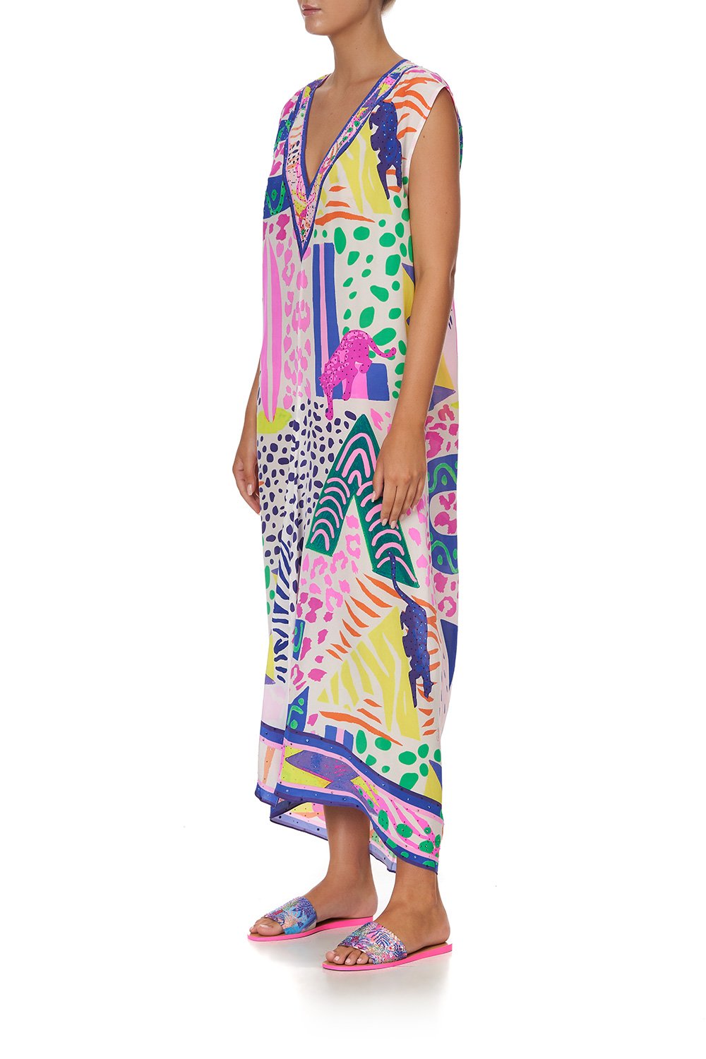 SLEEVELESS DRAPE BACK DRESS BONZA BABE