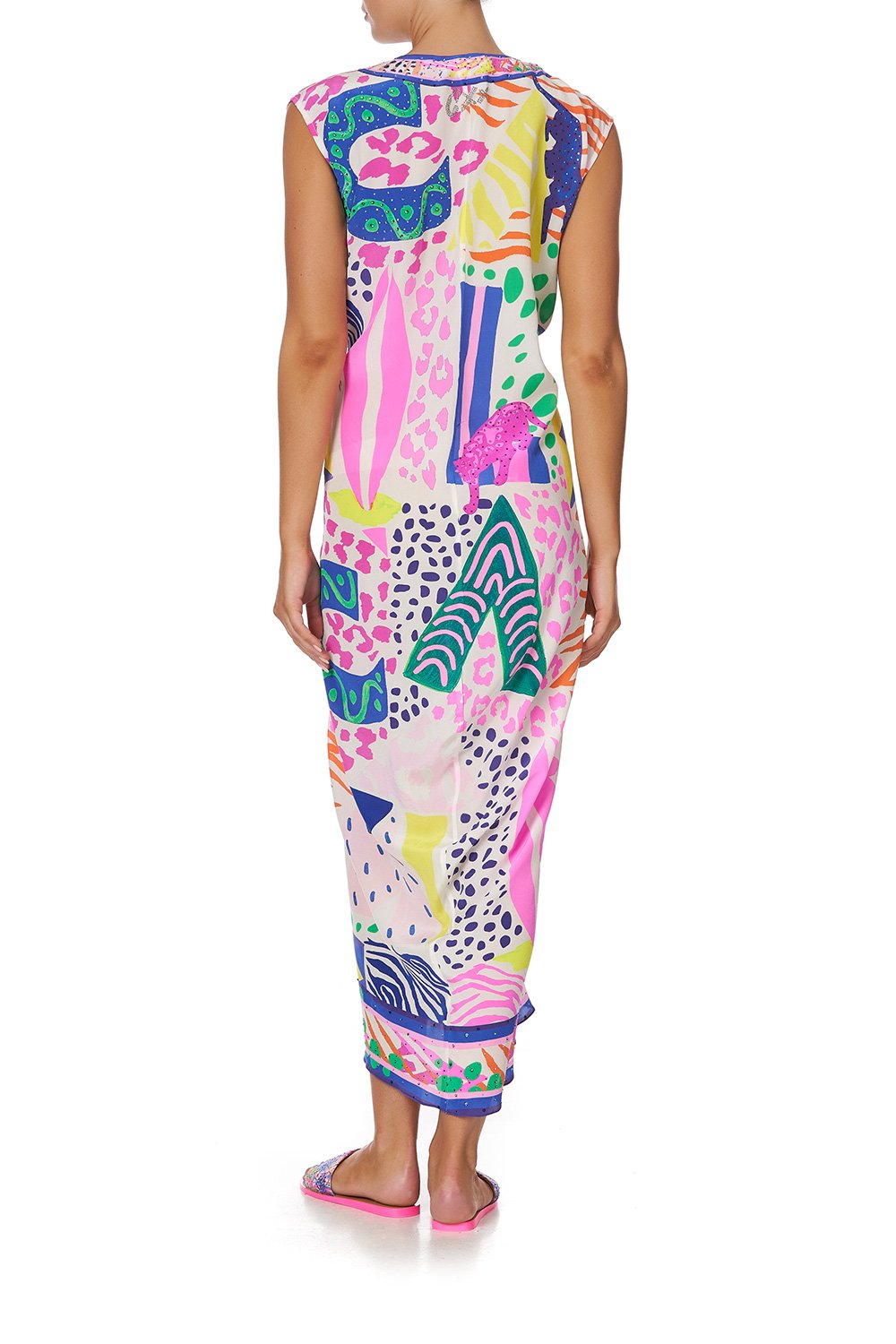 SLEEVELESS DRAPE BACK DRESS BONZA BABE