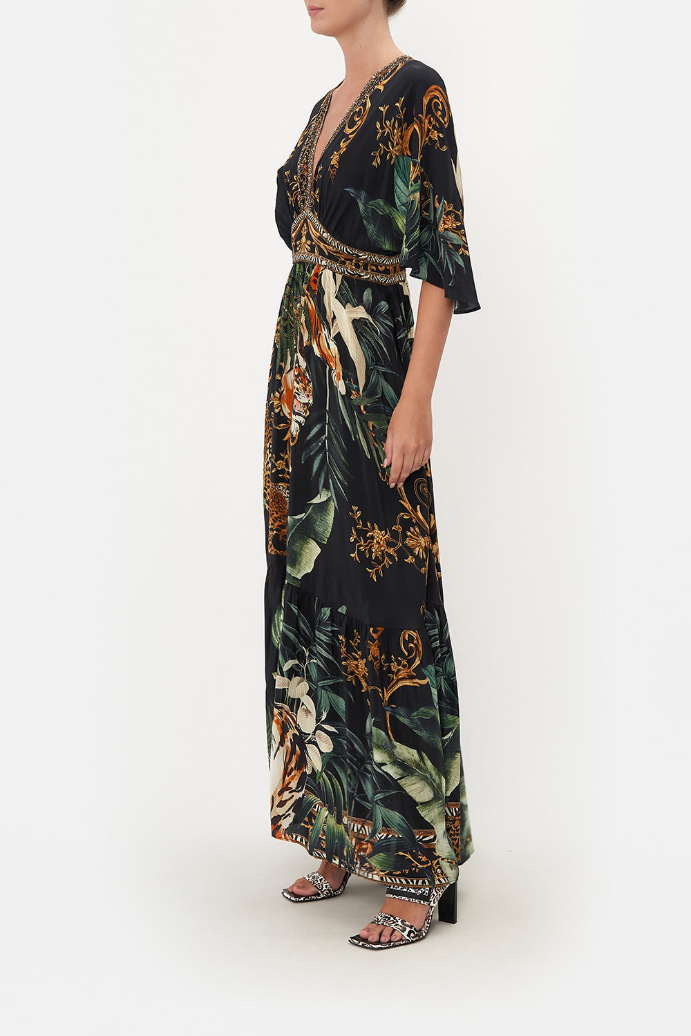 WAISTED DRESS WITH HEM RUFFLE EASY TIGER