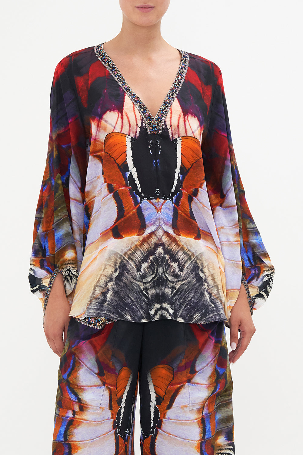 PANEL SLEEVE BLOUSE WINGS OF MARIPOSA
