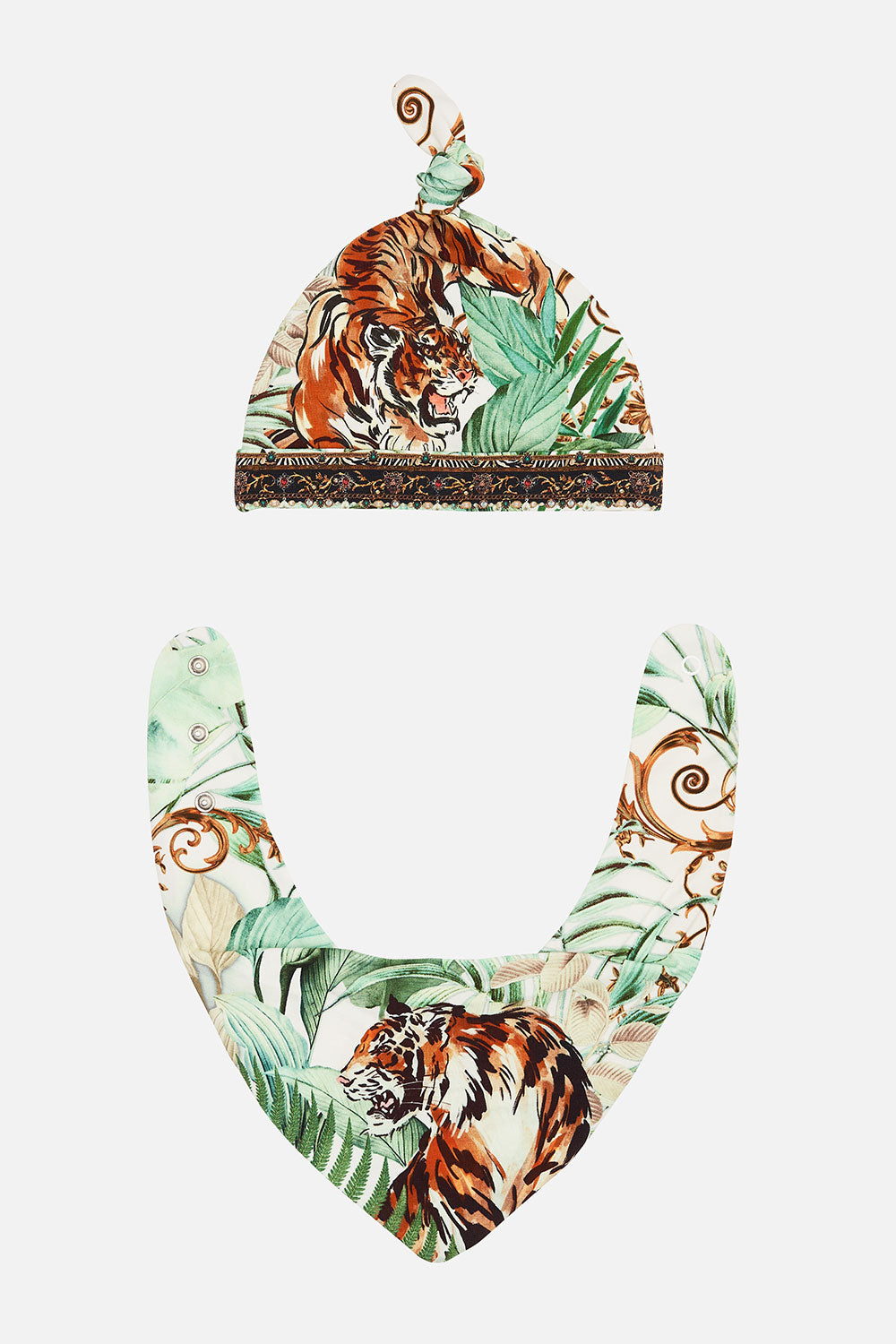 BABIES BIB AND BEANIE SET TIGER TRAP