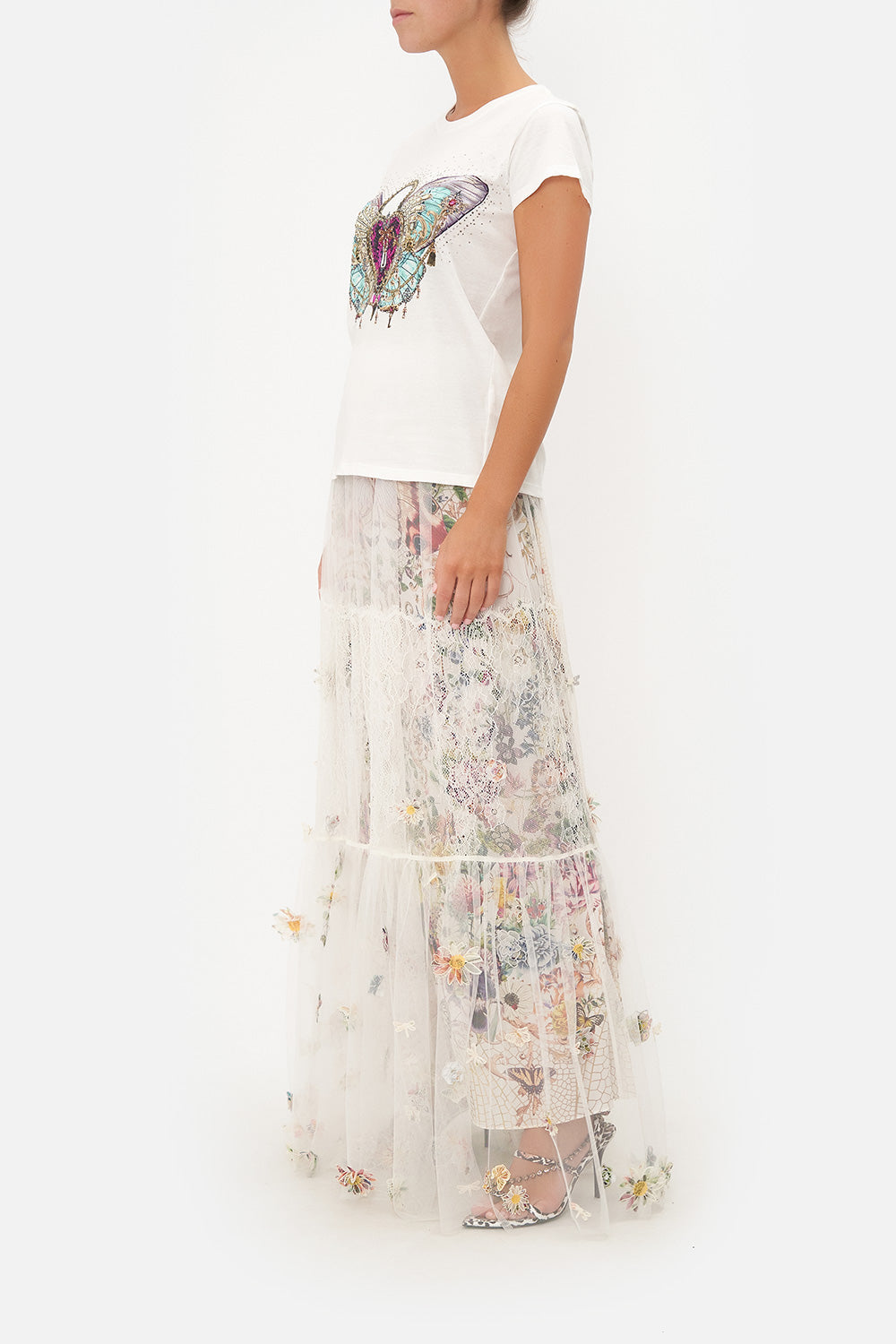 SLIM FIT ROUND NECK T-SHIRT QUEENS BEE HIVE