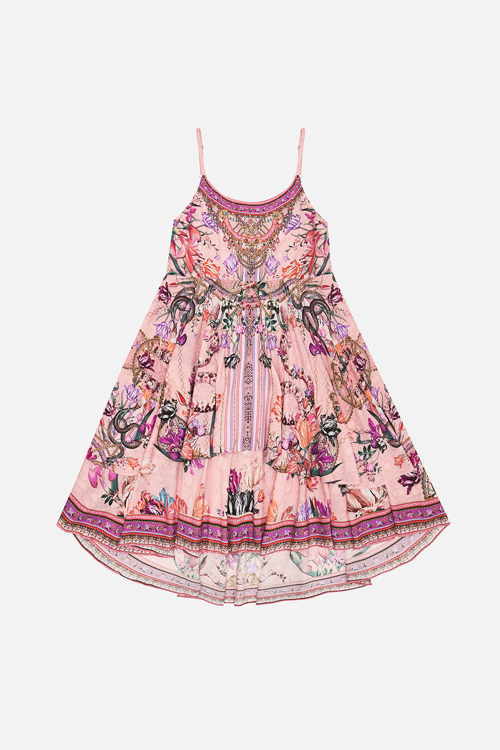 KIDS ROUND NECK TIERED DRESS 4-10 MAD AS A SNAKE