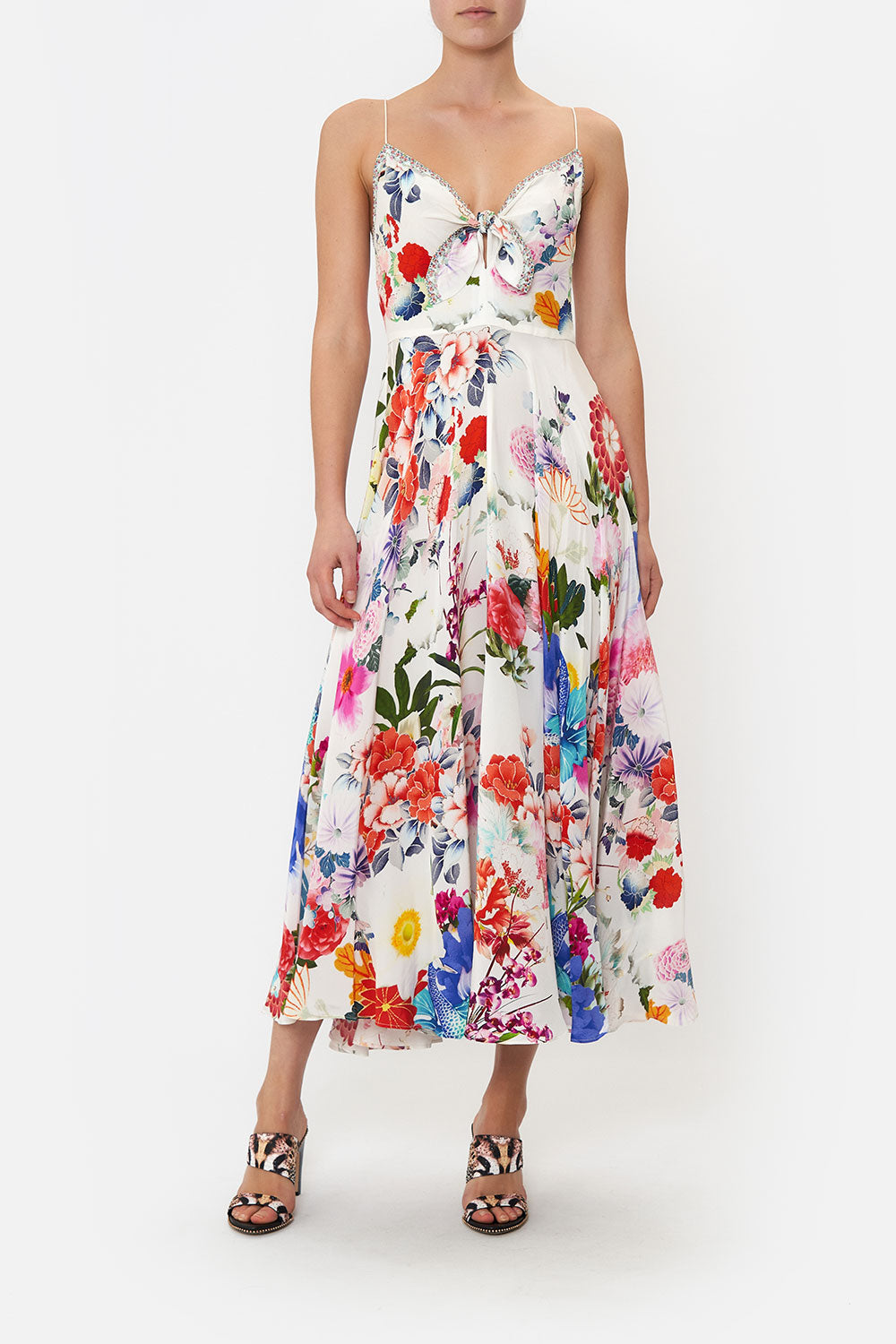 LONG DRESS WITH TIE FRONT MEMORIES OF A GARDEN