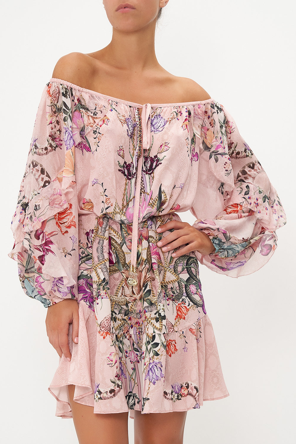 BLOUSON FRILL SLEEVE DRESS MAD AS A SNAKE