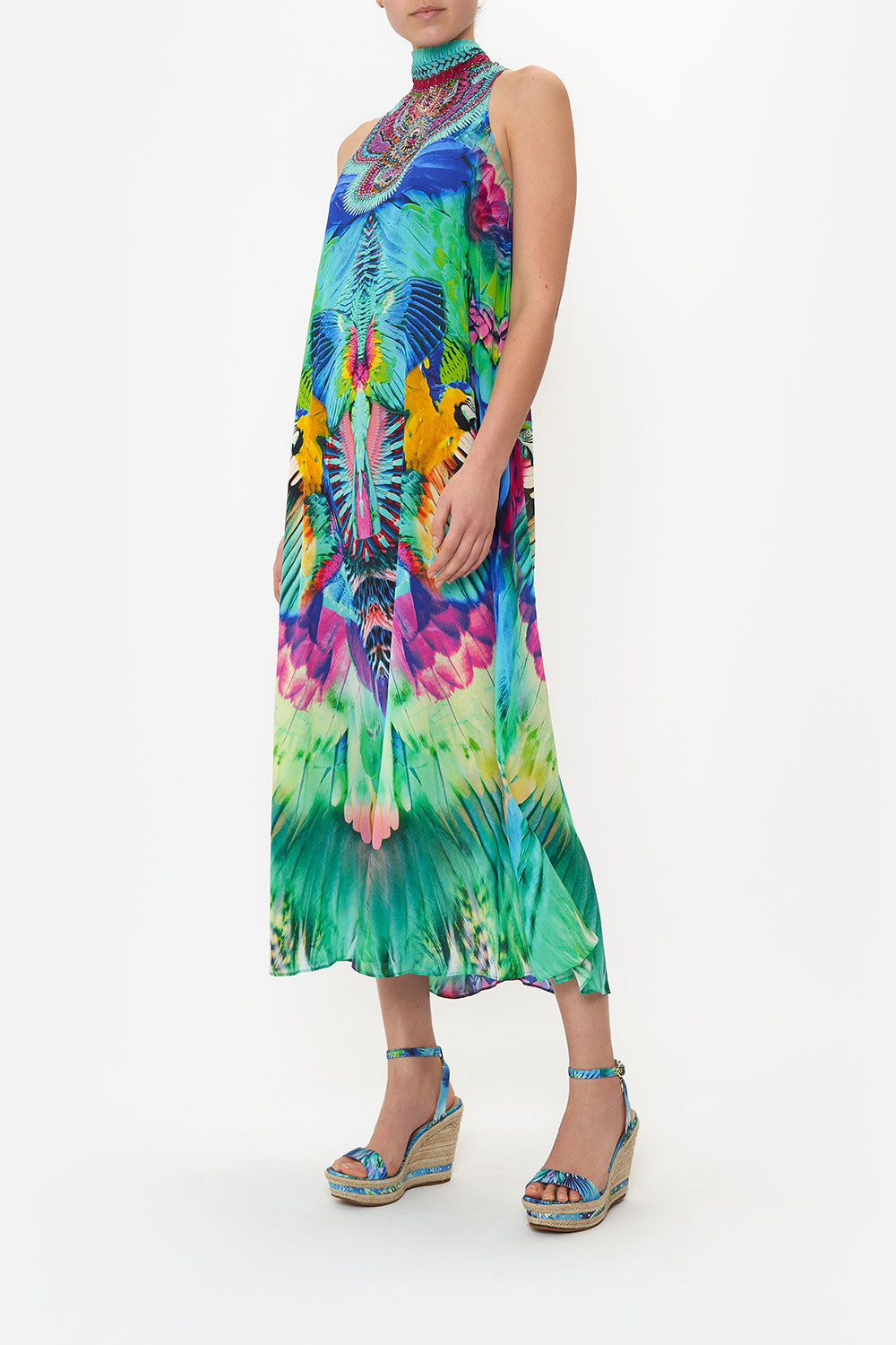 HIGH NECK DRESS WITH BACK NECK TIE AGE OF ASTERIA