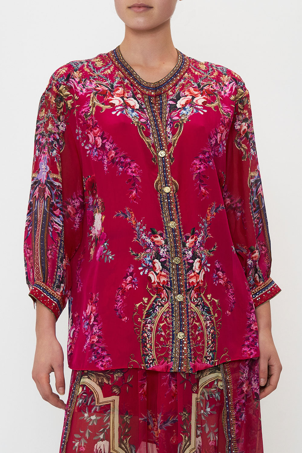 DROPPED SHOULDER BLOUSON SHIRT BOHEME BLOOMS