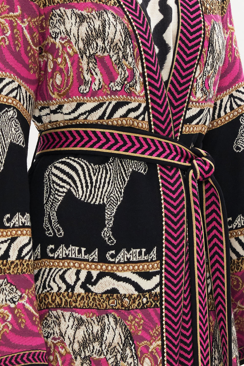 KNIT JACQUARD JACKET WITH FRINGING EARN YOUR STRIPES