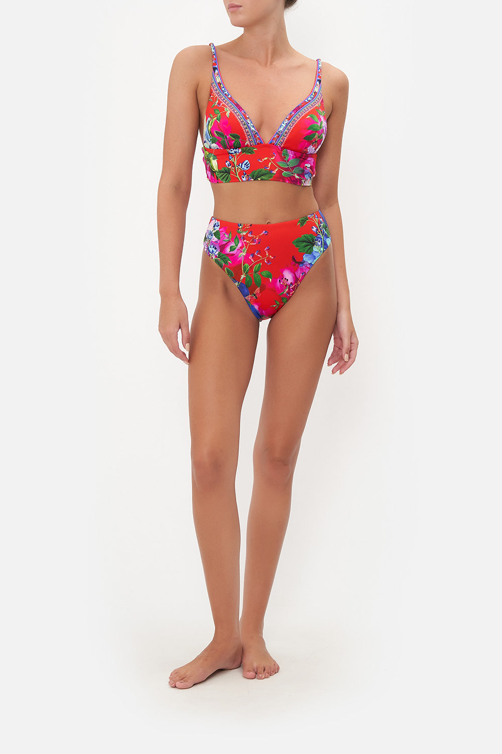 WIDE BAND HI TRI BRA BIRDS OF A FEATHER