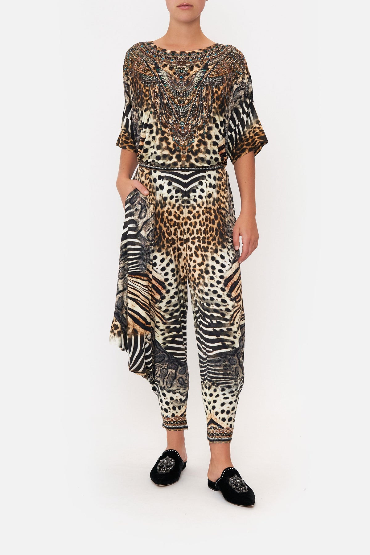 JERSEY DRAPE PANT WITH POCKET FOR THE LOVE OF LEO