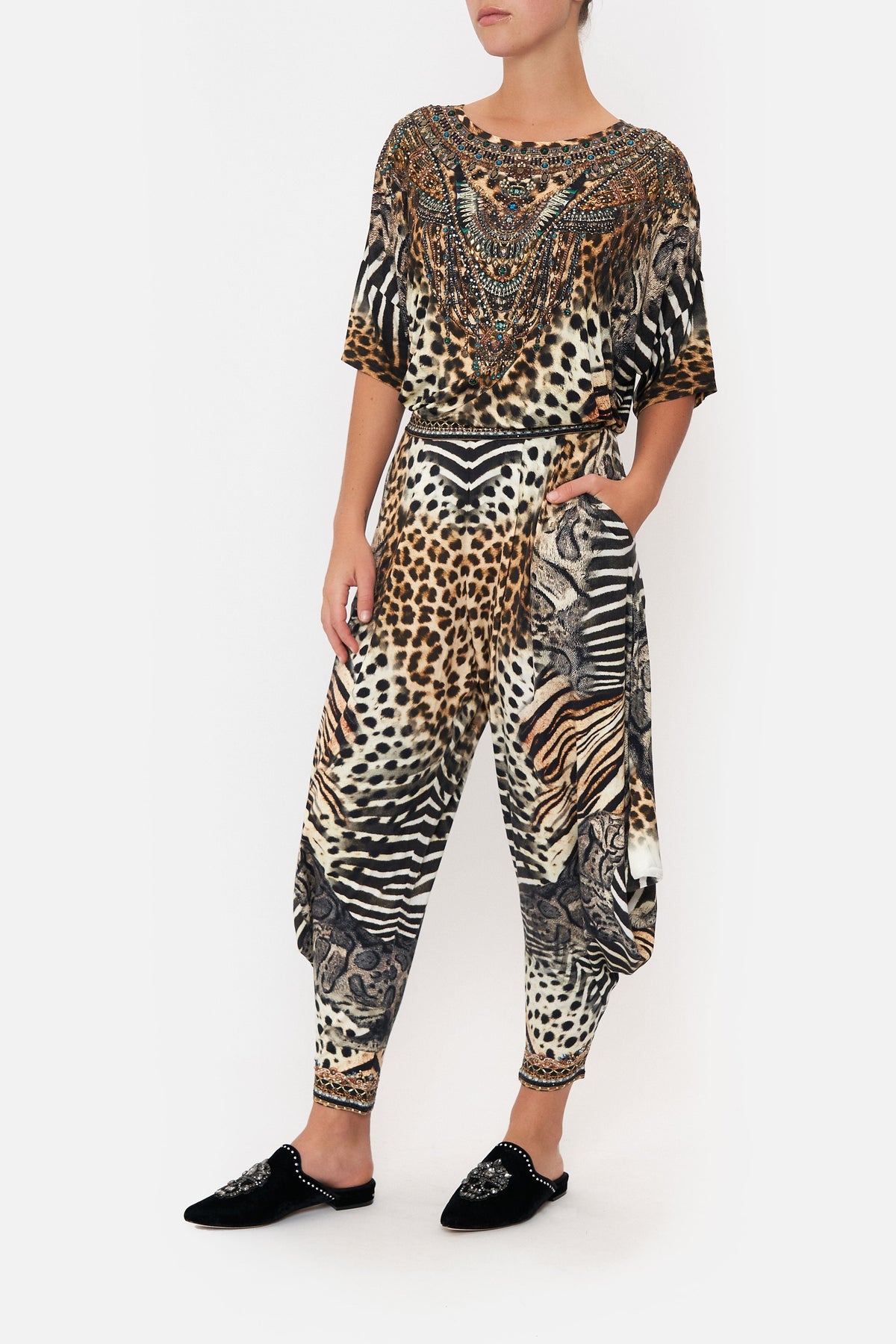 JERSEY DRAPE PANT WITH POCKET FOR THE LOVE OF LEO