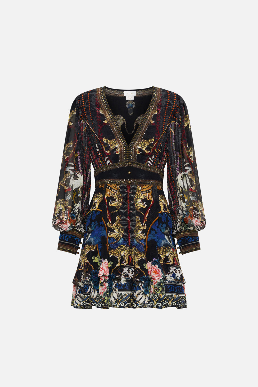 BUTTON FRONT FRILL DRESS HOLLYWOOD HEIST