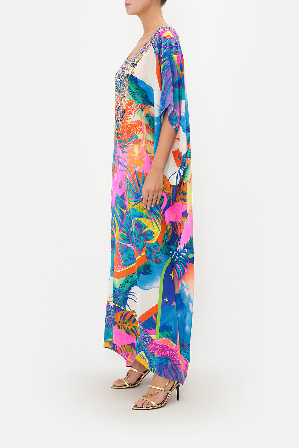 ROUND NECK KAFTAN FLAMENCO FLAMINGO