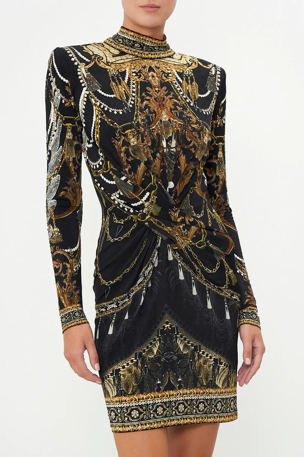 CROSS FRONT MINI DRESS RAVIN RAVEN