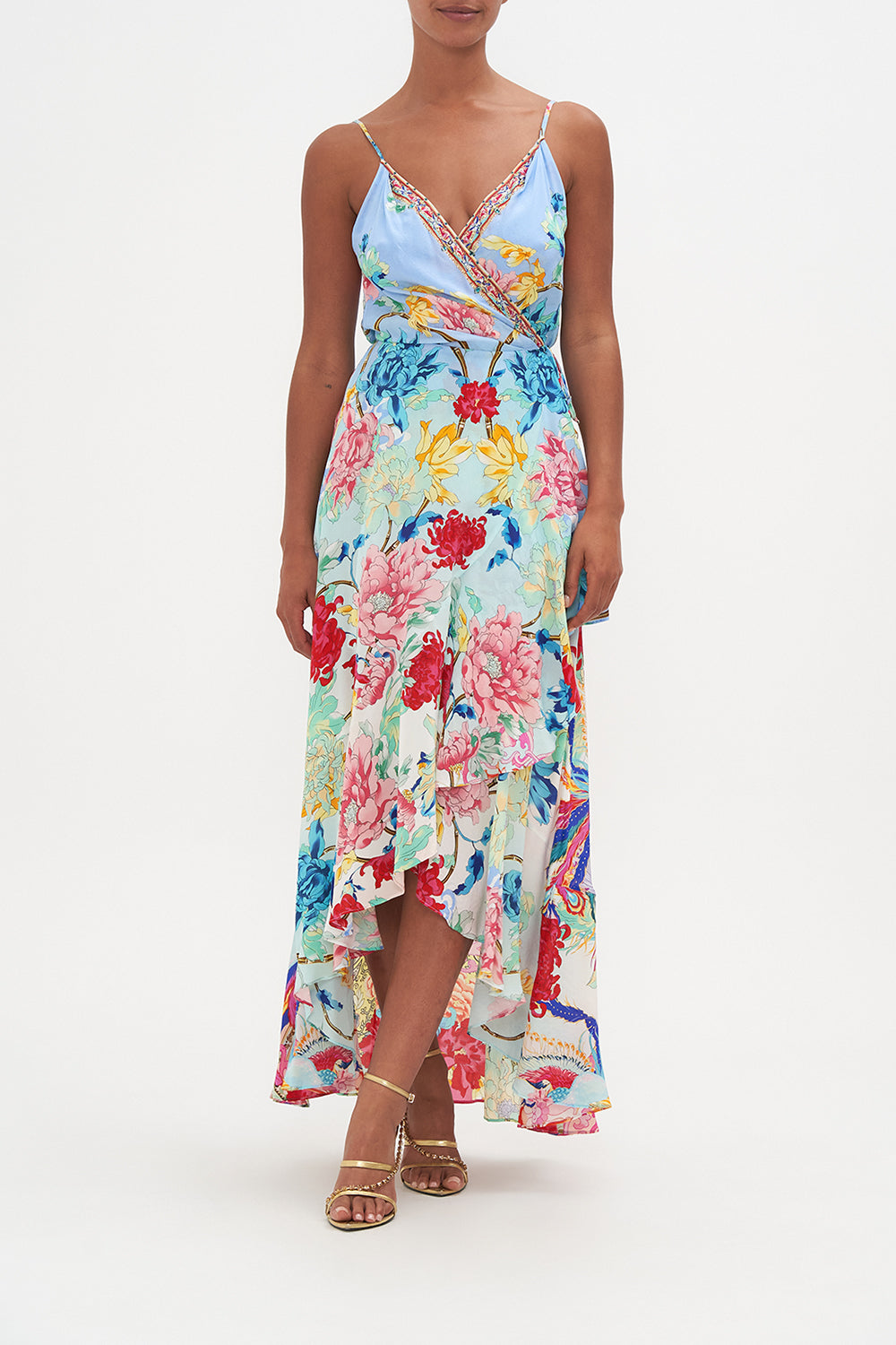 DRAPED FRONT WRAP DRESS GO STAG