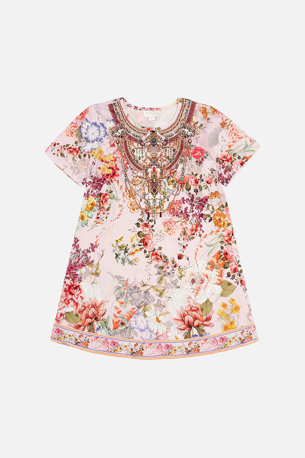 KIDS TSHIRT DRESS WITH FLARE HEM 4-10 FLOWER CHILD