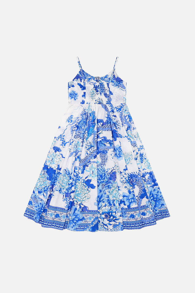 KIDS TIERED MAXI DRESS WITH FRILL NECK CASA DE FIERAS