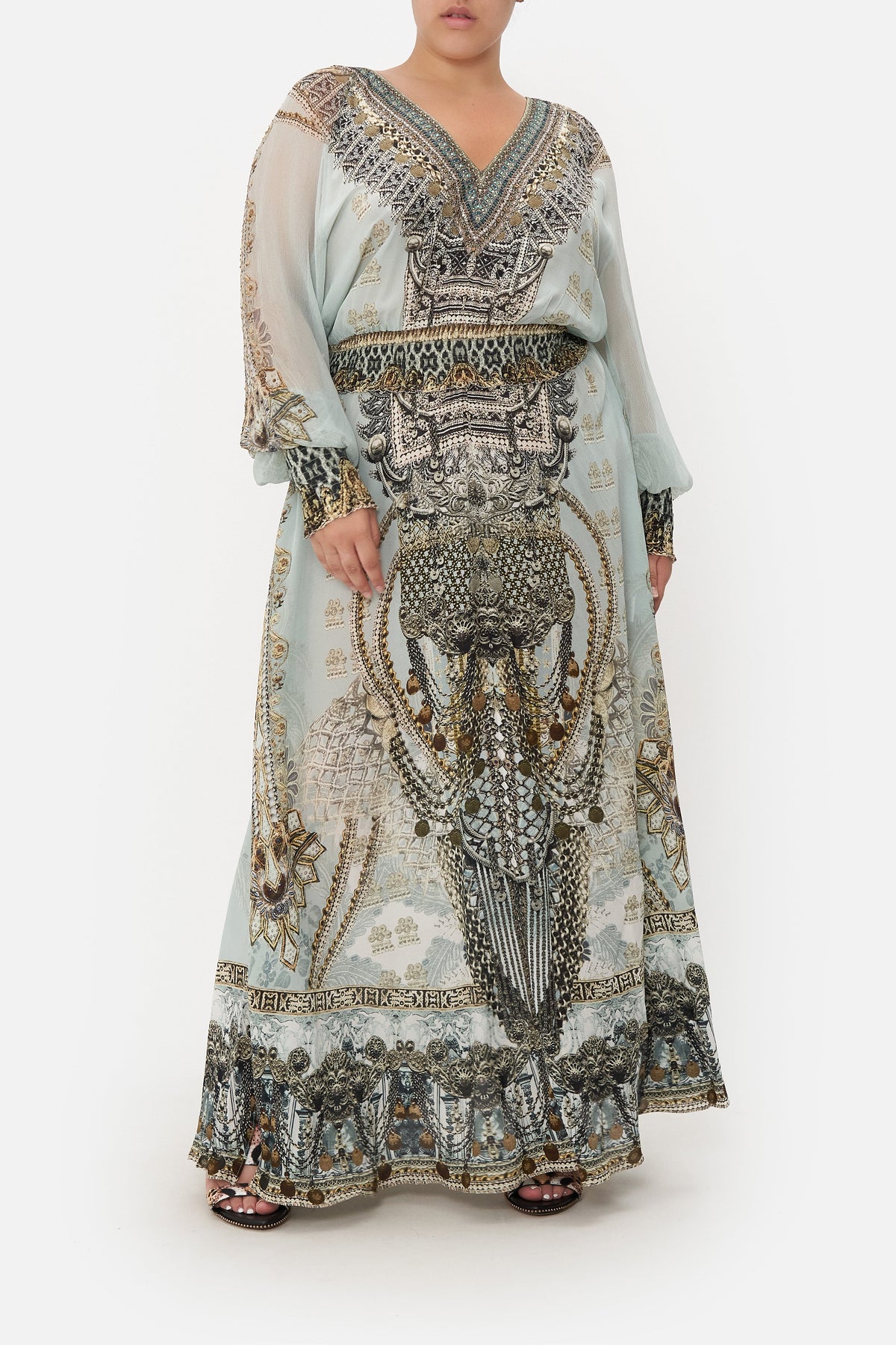 DRESS WITH SHIRRED WAIST AND CUFF FREE ESPIRITU