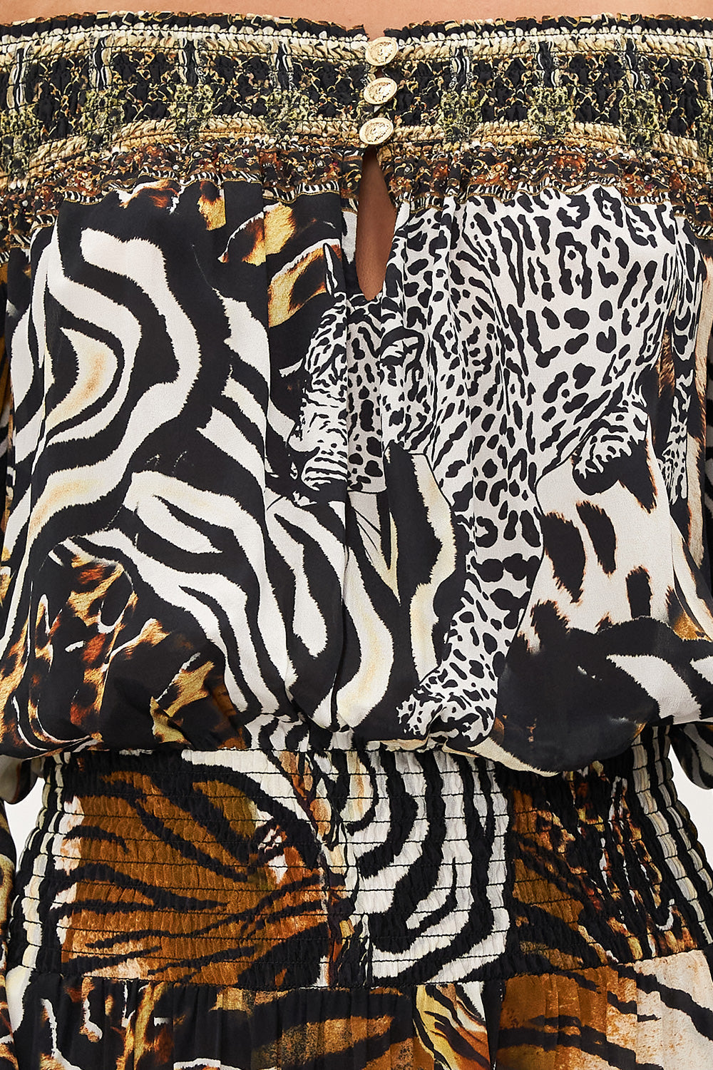 OFF SHOULDER SHORT DRESS WHATS NEW PUSSYCAT