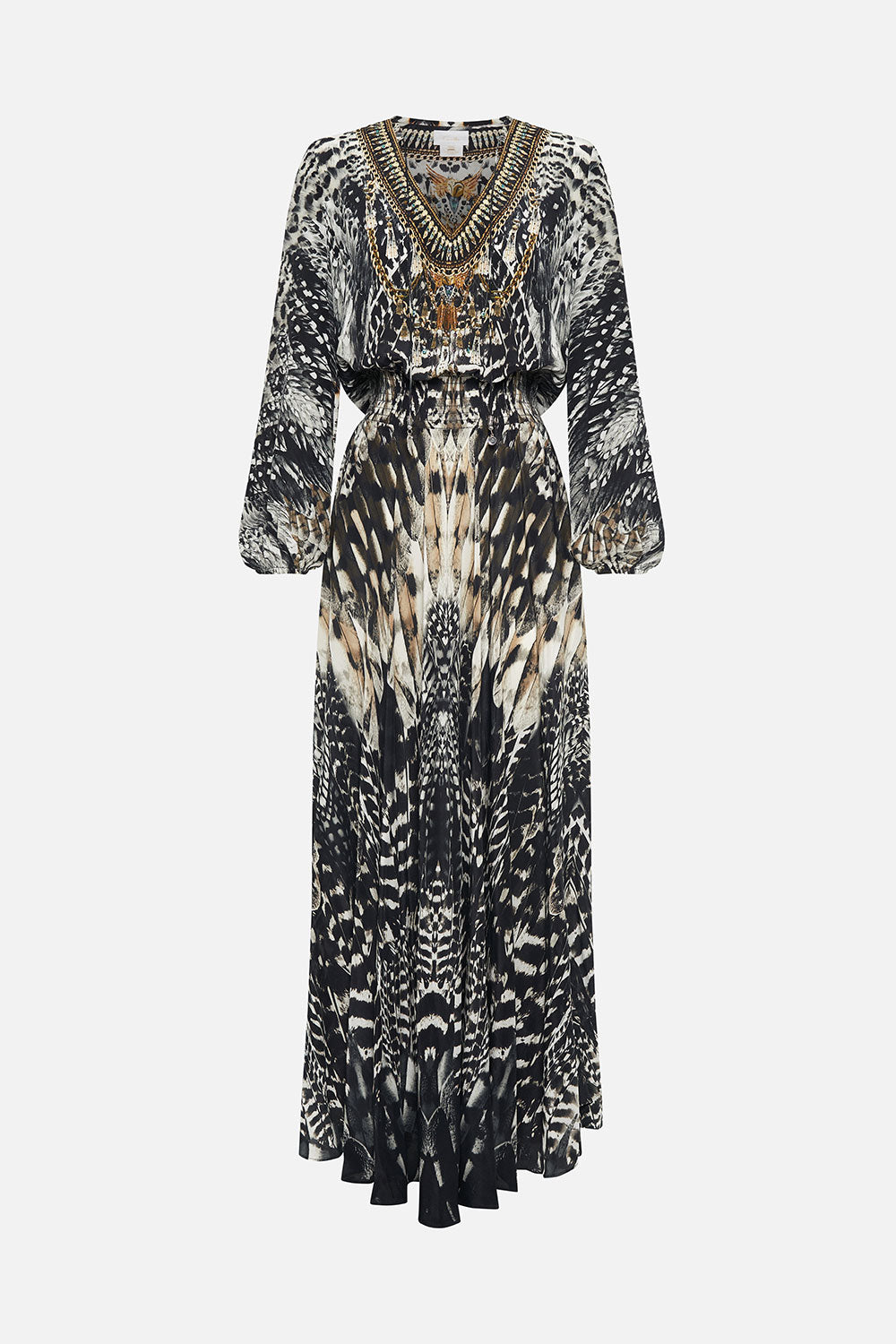 SHIRRED RELAXED FIT DRESS NIGHT OWL