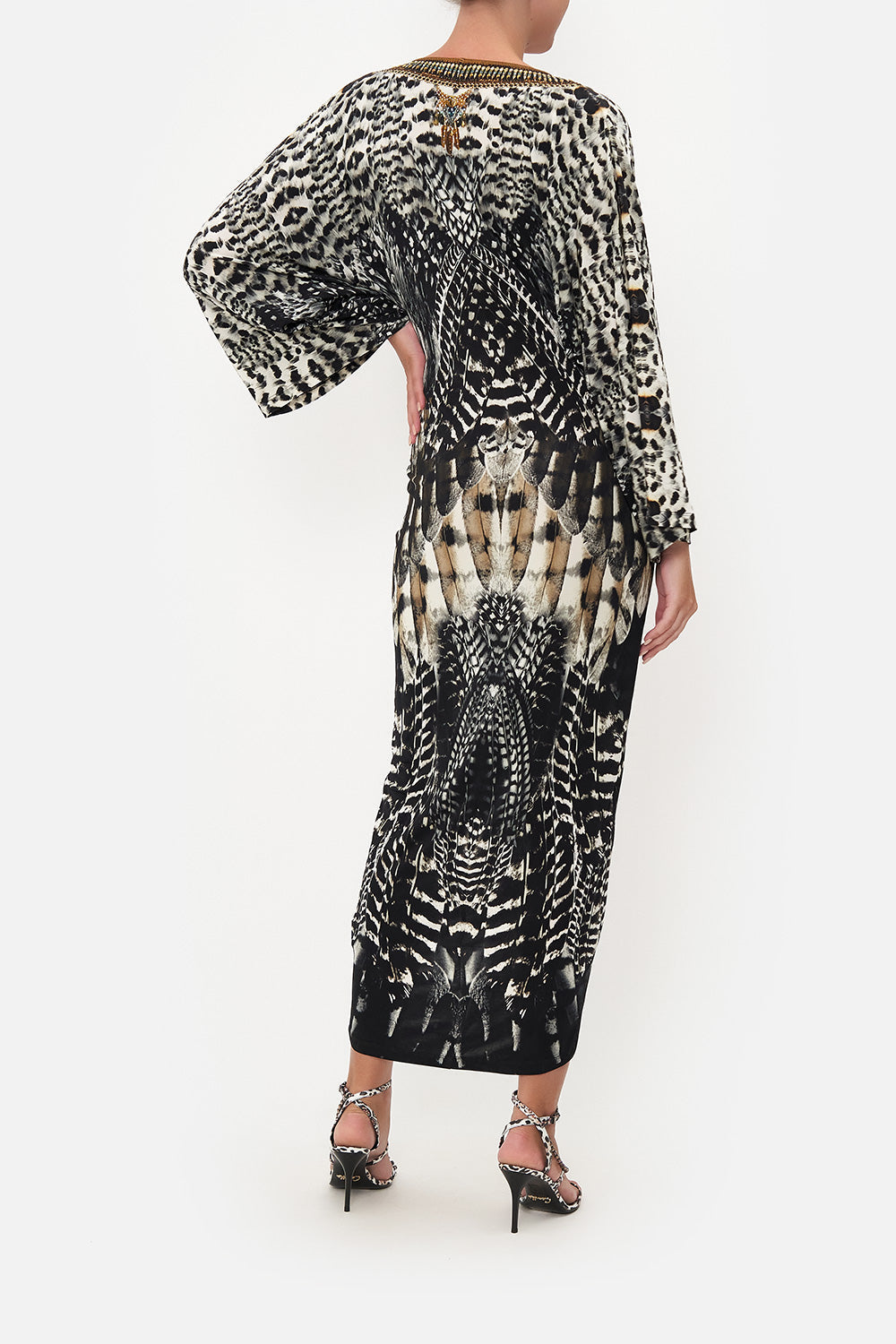LONG SPLIT FRONT TWIST DRESS NIGHT OWL