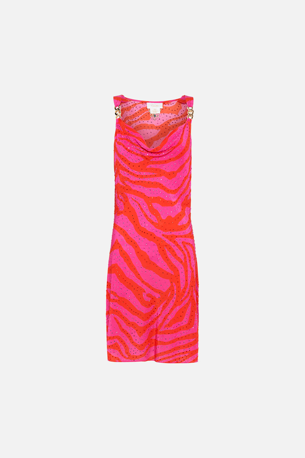 SHORT BIAS SLIP DRESS WITH WIDE STRAP ZEBRA ZONE