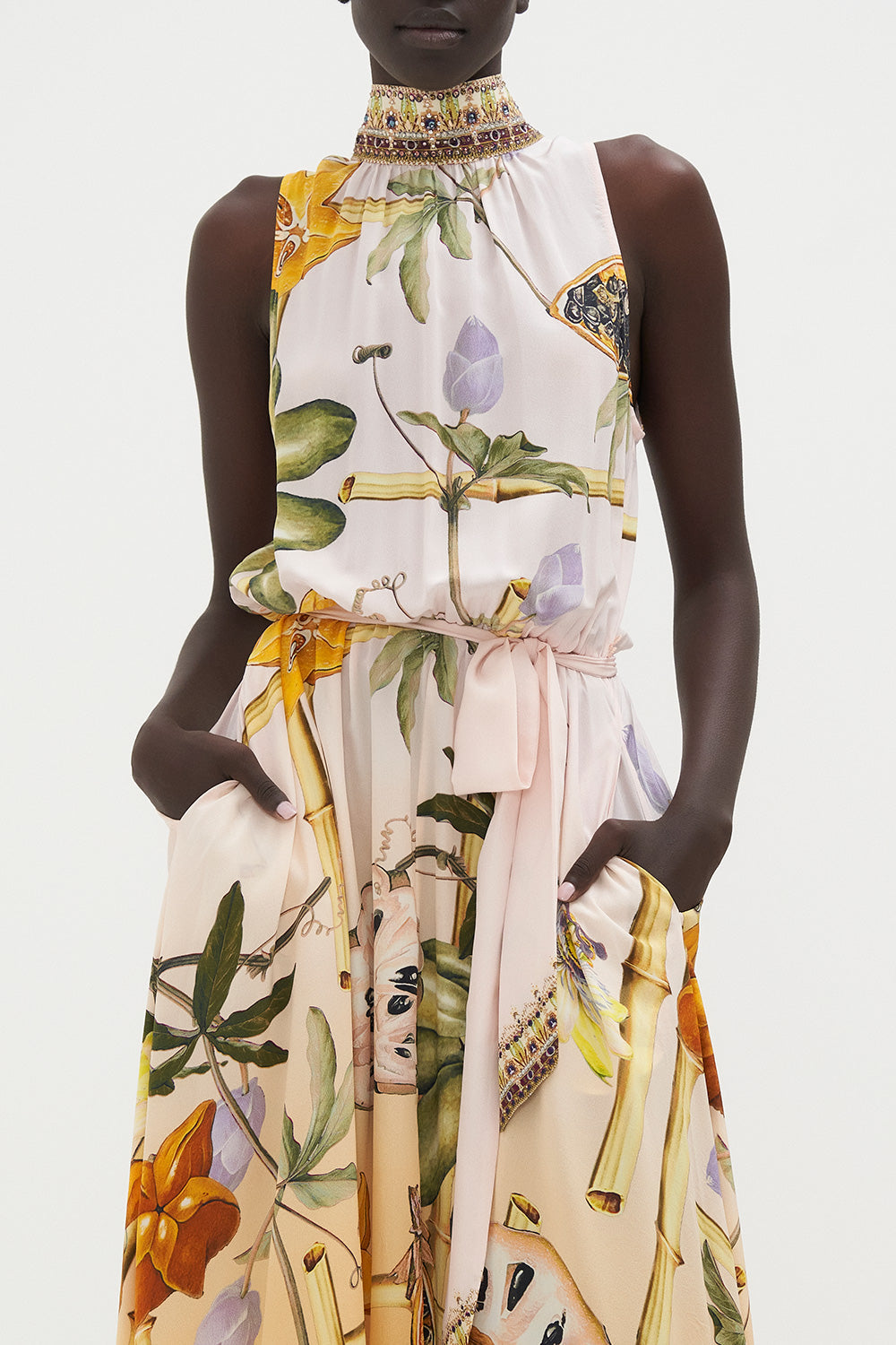 NECKTIE DRESS WITH ELASTICATED WAIST ORIGINAL SIN