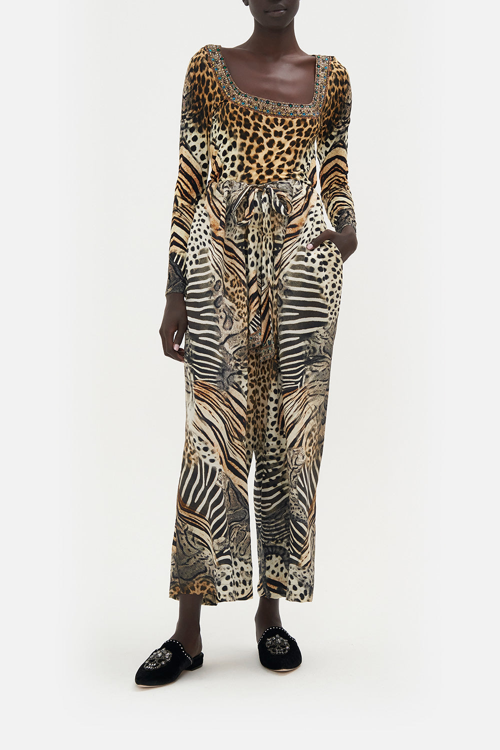 LOUNGE TROUSER WITH WAIST TIE FOR THE LOVE OF LEO