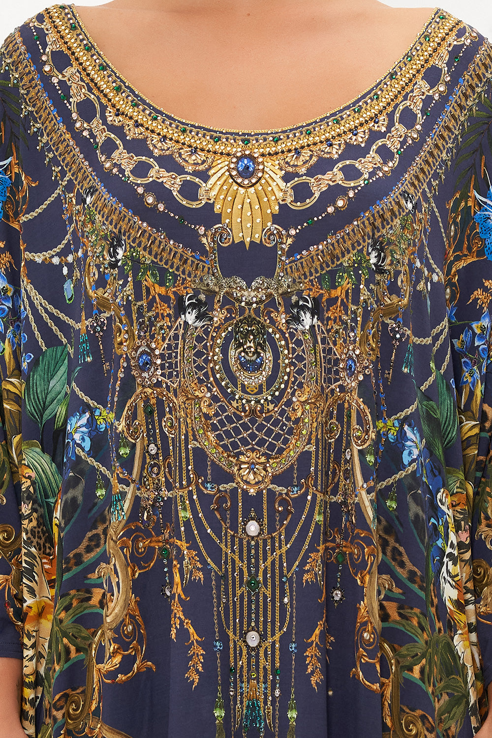 SCOOP BACK HEM DRESS TIGER TALES