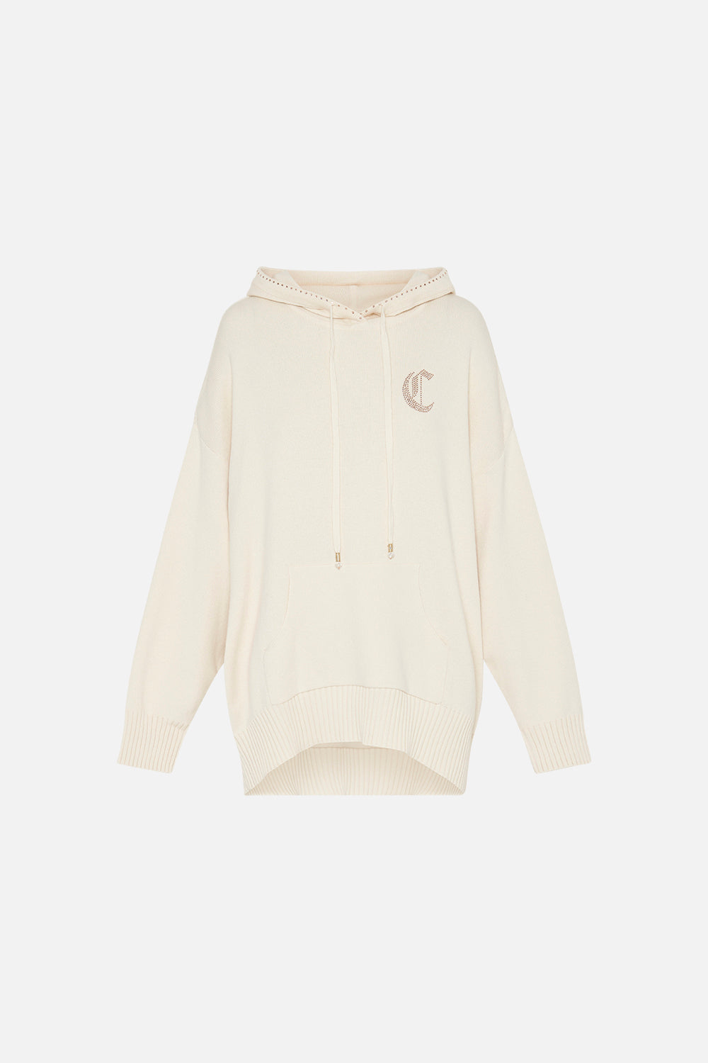 COTTON CASHMERE KNIT HOODIE CAT NAP
