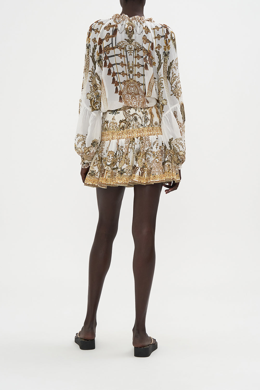 RAGLAN BLOUSE WITH CENTRE FRONT RUFFLE ROAD TO RICHESSE