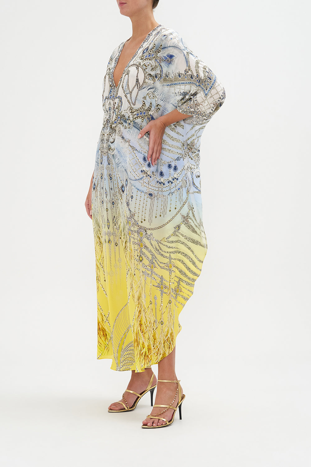 GATHERED WAIST KAFTAN MOON AND BACK