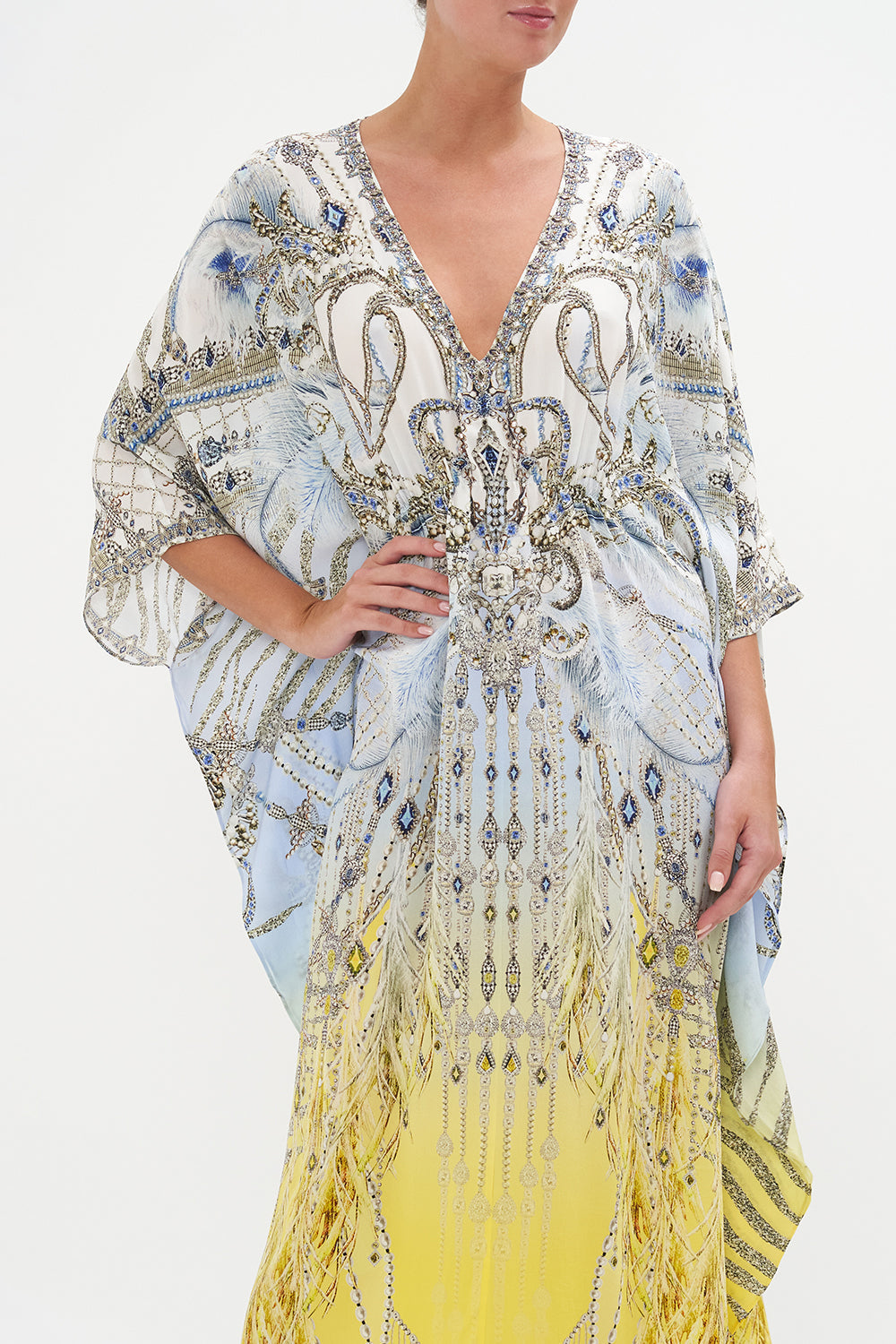 GATHERED WAIST KAFTAN MOON AND BACK