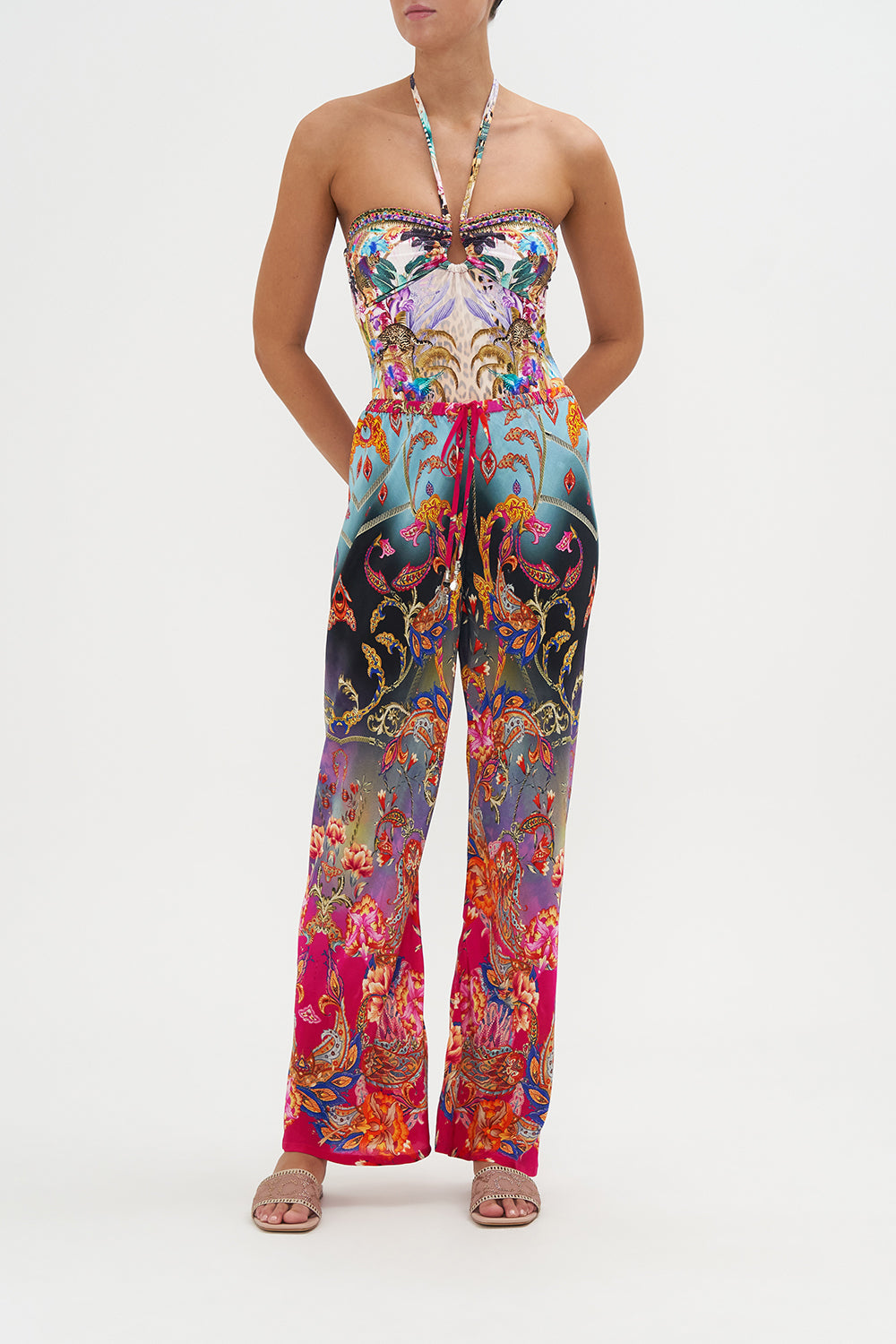 Bias Cut Drawstring Pant What Lies Beneath print by CAMILLA