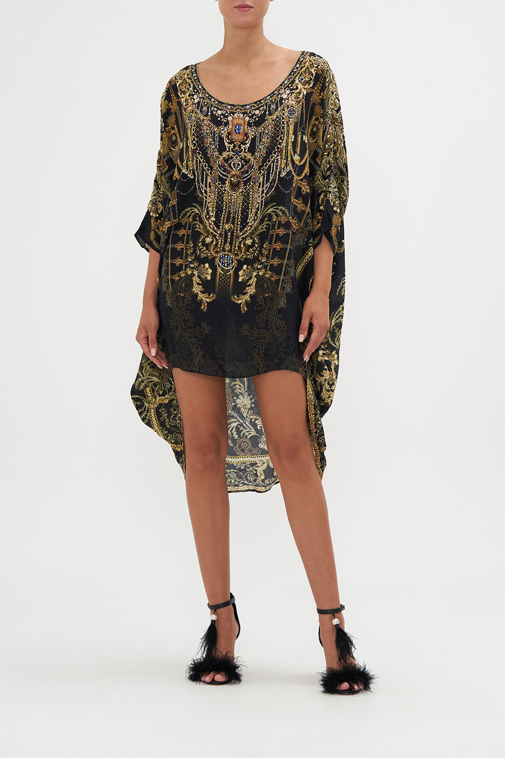 Scoop Back Hem Dress The Night Is Noir print by CAMILLA