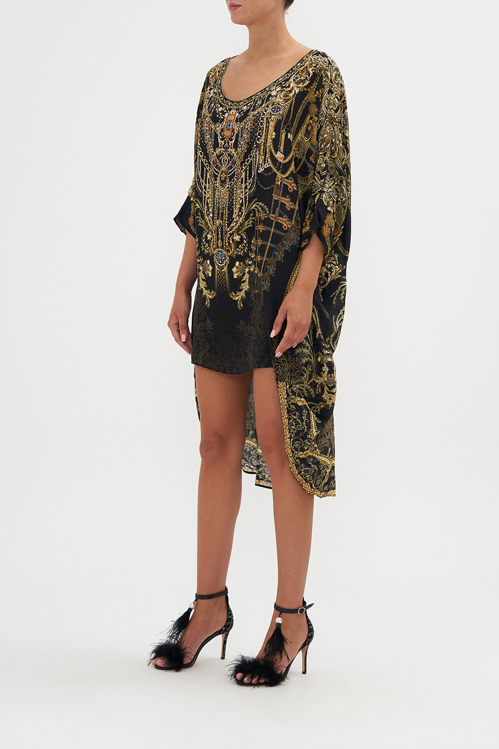 SCOOP BACK HEM DRESS THE NIGHT IS NOIR