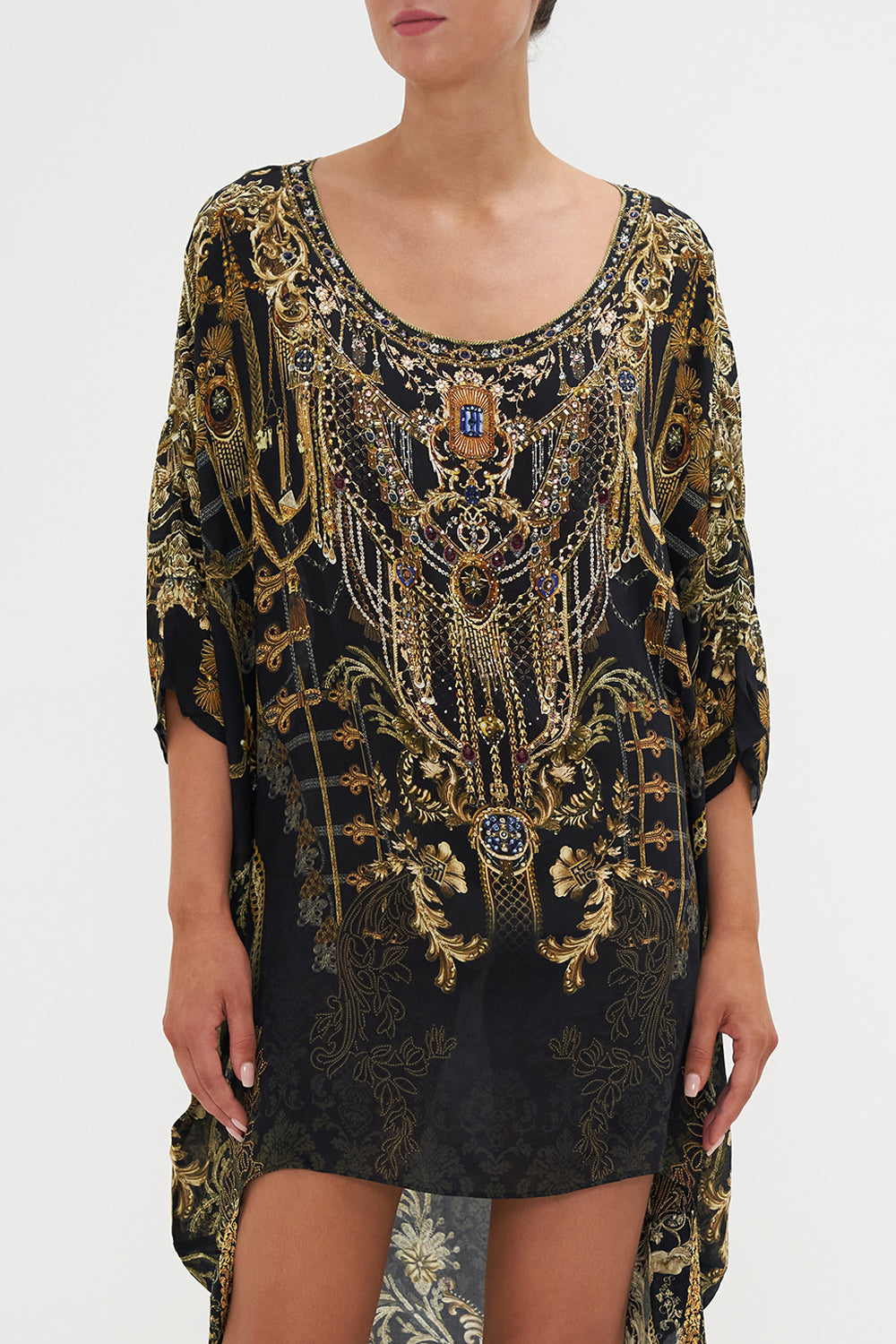 SCOOP BACK HEM DRESS THE NIGHT IS NOIR