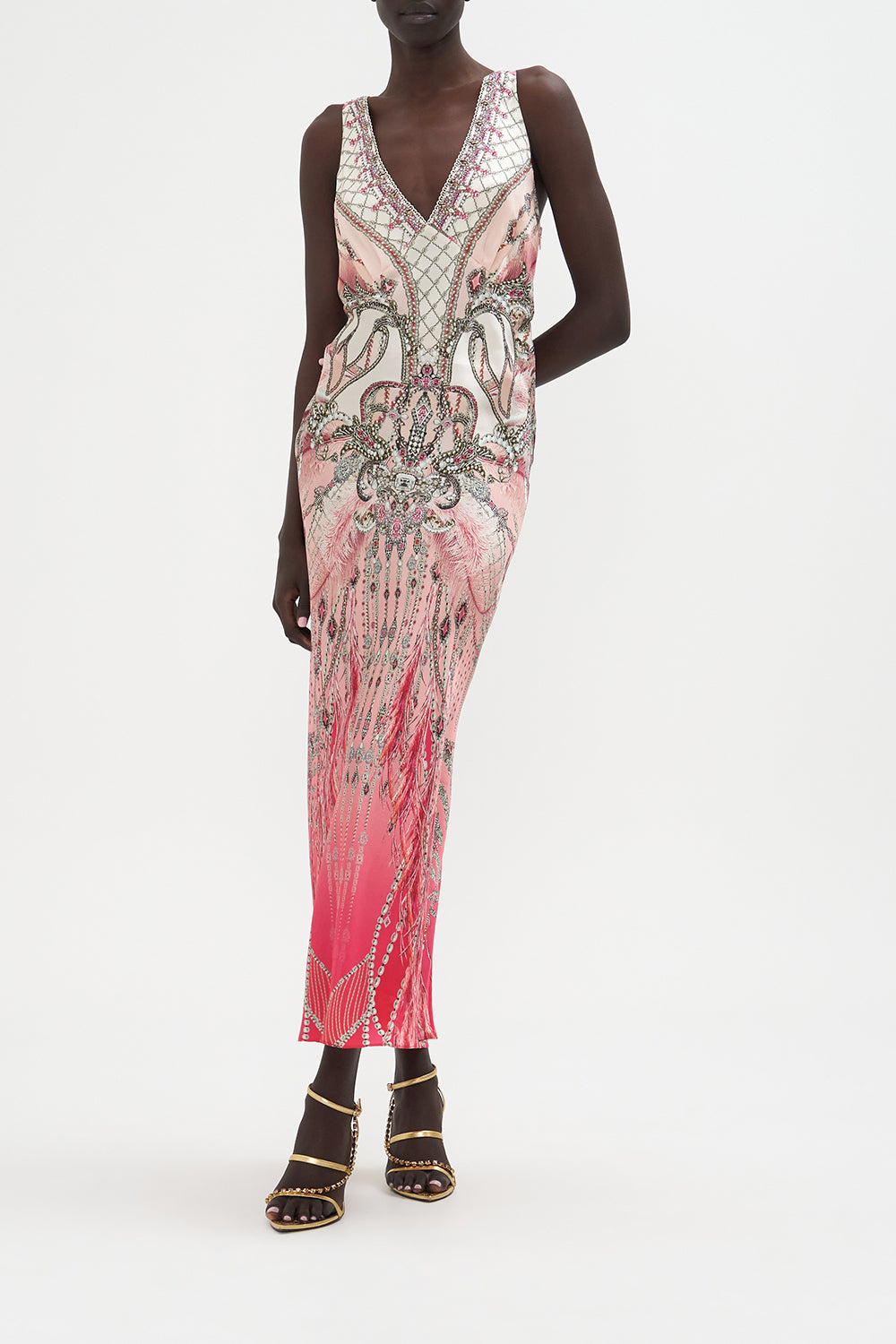 V-Neck Slip Dress Starship Sistas print by CAMILLA