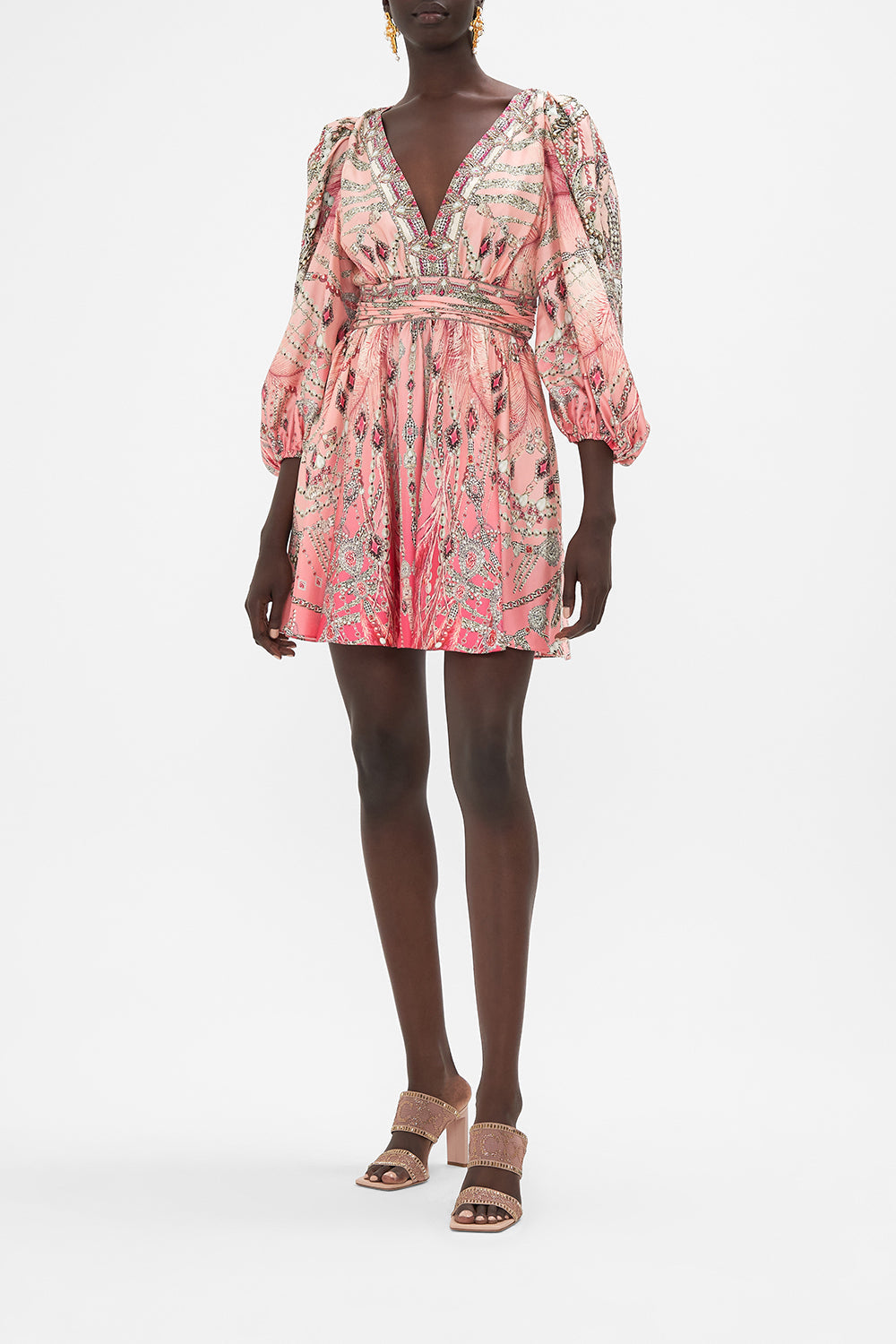 Blouson Flared Dress Starship Sistas print by CAMILLA