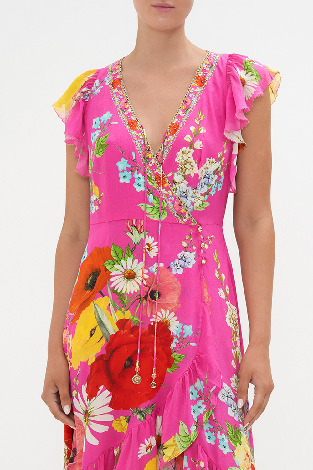 RUFFLE WRAP DRESS RAINBOW BODY