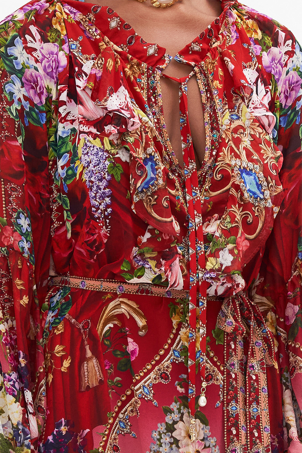 MINI RUFFLE TRAPEZE DRESS RITES OF ROSES