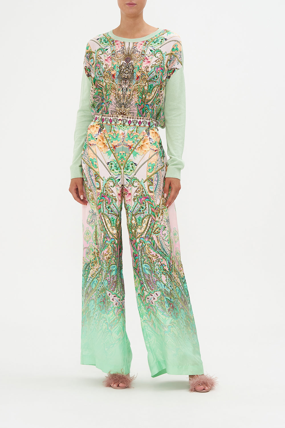 Wide Leg Waisted Pant Lost City print by CAMILLA