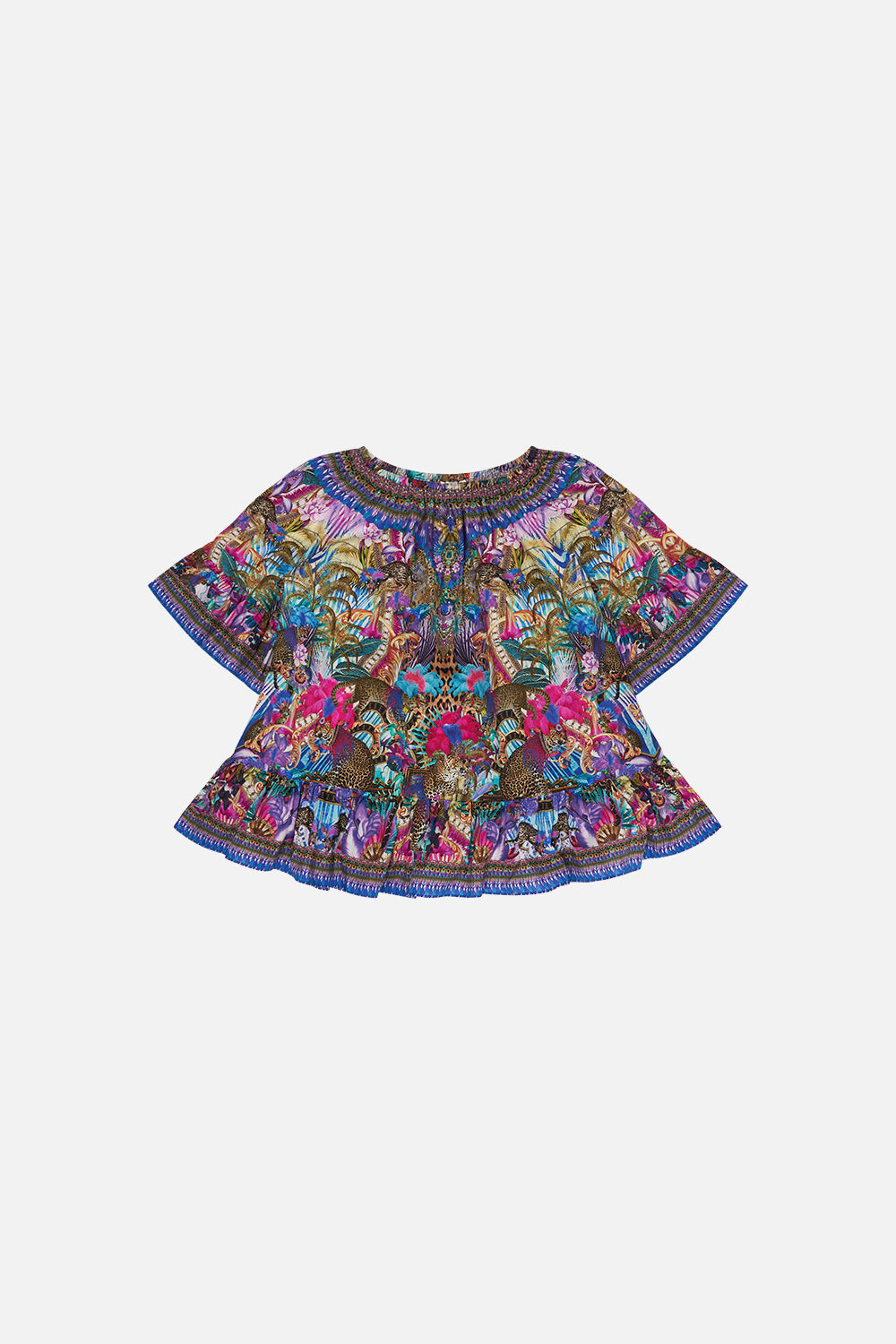 Kids A-Line Frill Dress 4-10 Merry Go Round print by CAMILLA
