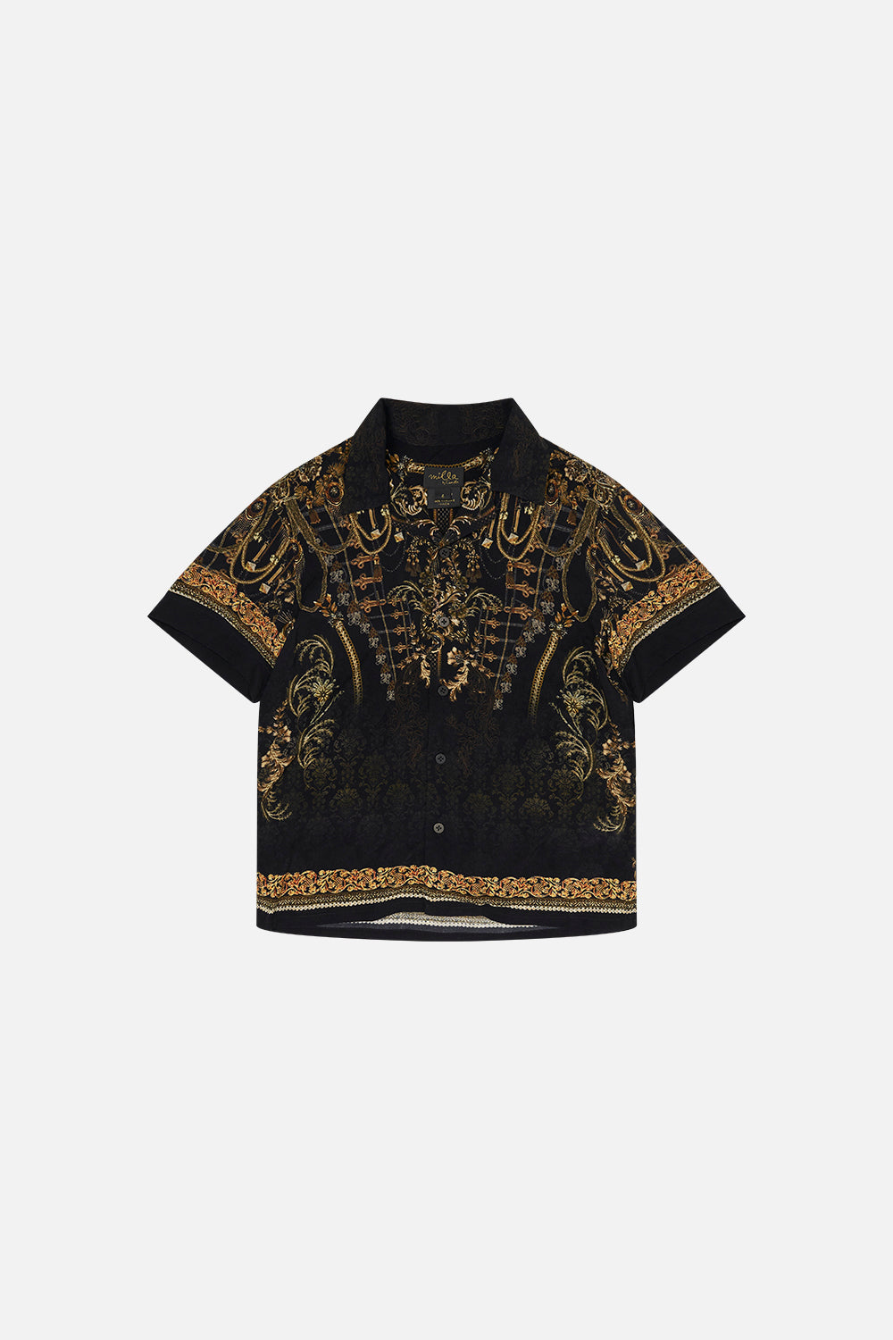 Boys Short Sleeve Shirt The Night Is Noir print by CAMILLA